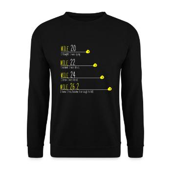 Marathon Runner Mile Gift - Unisex Sweatshirt - black - Front - Alina (178cm) & Michal (187cm)