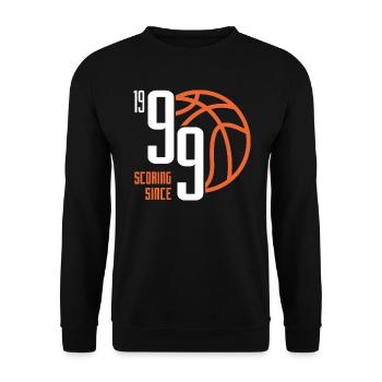 24. Geburtstag Basketball 24 Jahre Jahrgang 1999 - Unisex Pullover - Schwarz - Vorne - Alina (178cm) & Michal (187cm)