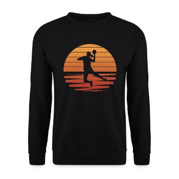 Handball Player Handball Player Girls Handball - Unisex Sweatshirt - black - Front - Alina (178cm) & Michal (187cm)