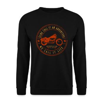 MOTORCYCLE CLUB - Vintage - Retro - Unisex Sweatshirt - black - Front - Alina (178cm) & Michal (187cm)