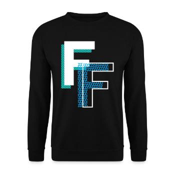 Buchstabe F - Unisex Pullover - Schwarz - Vorne - Alina (178cm) & Michal (187cm)