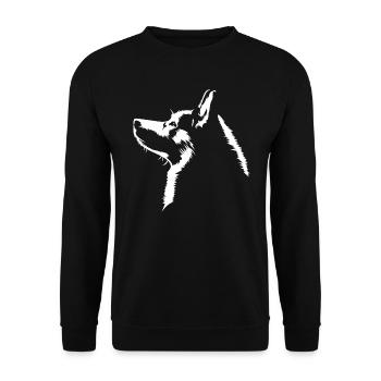 Alaskan Malamute Silhouette Dogs Dog Wilsigns - Unisex Sweatshirt - black - Front - Alina (178cm) & Michal (187cm)