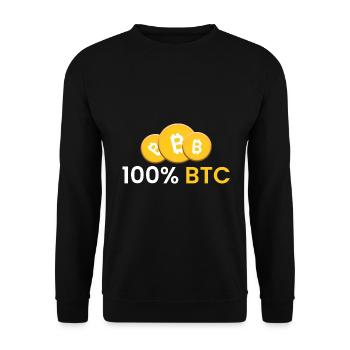 100% BTC - Unisex Pullover - Schwarz - Vorne - Alina (178cm) & Michal (187cm)
