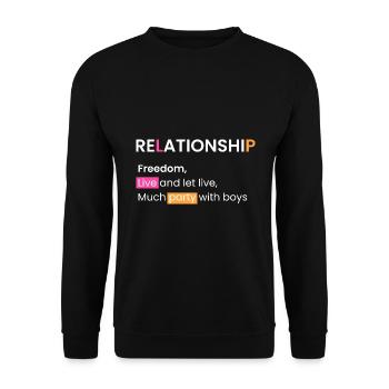 Relationship: Live and let live - Unisex Sweatshirt - black - Front - Alina (178cm) & Michal (187cm)