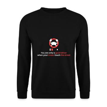 Knie auf der Straße! - Unisex Pullover - Schwarz - Vorne - Alina (178cm) & Michal (187cm)