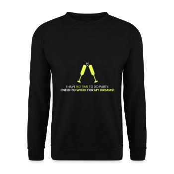 Keine Zeit für Partys! - Unisex Pullover - Schwarz - Vorne - Alina (178cm) & Michal (187cm)
