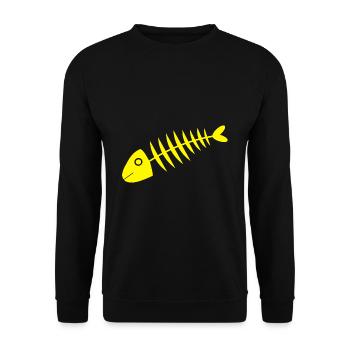 gelber Fisch Comic Fische - Unisex Pullover - Schwarz - Vorne - Alina (178cm) & Michal (187cm)