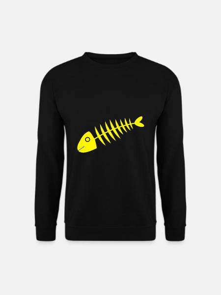 yellow fish comic fish - Unisex Sweatshirt - black