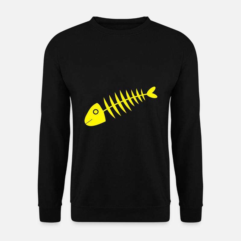 yellow fish comic fish - Unisex Sweatshirt - black