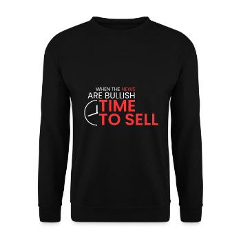 wenn die Nachrichten bullisch sind - Unisex Pullover - Schwarz - Vorne - Alina (178cm) & Michal (187cm)