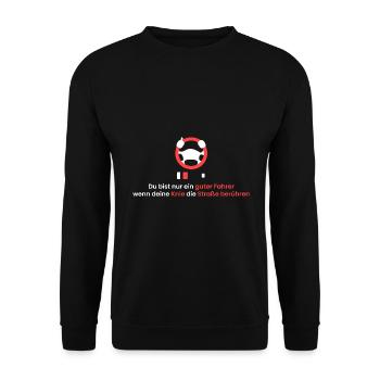 Knieschleifen! - Unisex Pullover - Schwarz - Vorne - Alina (178cm) & Michal (187cm)