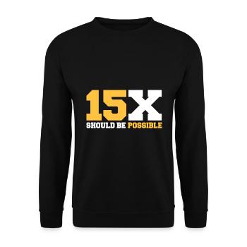 15x should be possible - Unisex Sweatshirt - black - Front - Alina (178cm) & Michal (187cm)