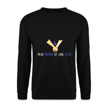 Mein Freund ist eine 10/10 - Unisex Pullover - Schwarz - Vorne - Alina (178cm) & Michal (187cm)