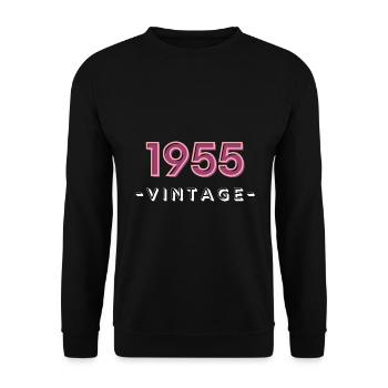 né en 1955 idée cadeau anniversaire année 55 - Sweat-shirt Unisexe - noir - Devant - Alina (178cm) & Michal (187cm)