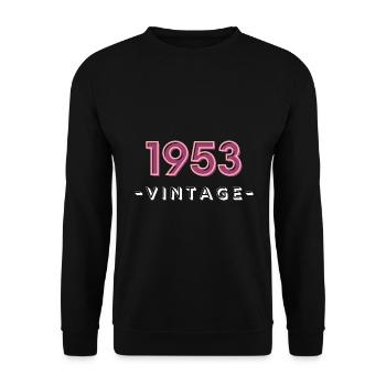 born 1953 gift idea birthday year 53 - Unisex Sweatshirt - black - Front - Alina (178cm) & Michal (187cm)