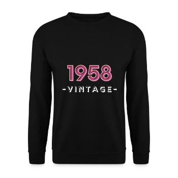 born 1958 gift idea birthday year 58 - Unisex Sweatshirt - black - Front - Alina (178cm) & Michal (187cm)