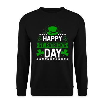 Happy St. Patrick's Day holiday Ireland gift - Unisex Sweatshirt - black - Front - Alina (178cm) & Michal (187cm)