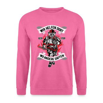 Un corps de pompiers aide les autres où le cadeau est visible - Sweat-shirt Unisexe - rose - Devant