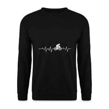 Cyclist heart - Unisex Sweatshirt - black - Front - Alina (178cm) & Michal (187cm)