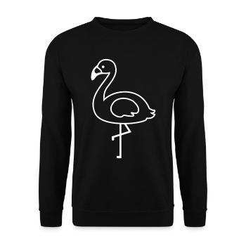 Flamingo Outline - Unisex Sweatshirt - black - Front - Alina (178cm) & Michal (187cm)