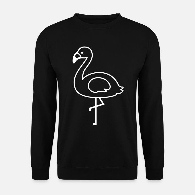 Flamingo Umriss - Unisex Pullover - Schwarz