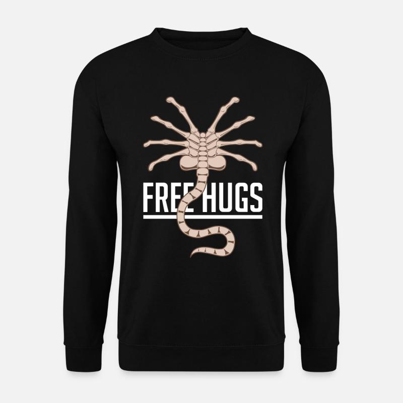 Kostenlose Hugs Aliens - Unisex Pullover - Schwarz
