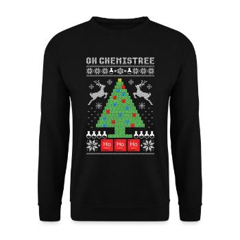 Oh Chemistree Noël moche - Sweat-shirt Unisexe - noir - Devant - Alina (178cm) & Michal (187cm)