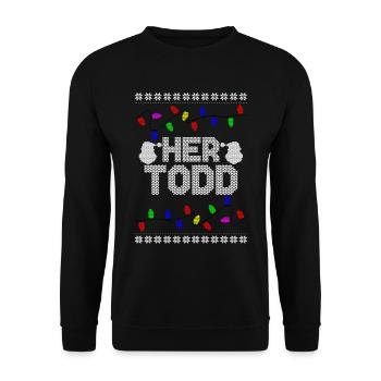 His Margo Her Todd Ugly Christmas Couple Matching - Unisex Sweatshirt - black - Front - Alina (178cm) & Michal (187cm)