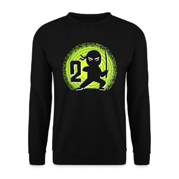 2ème anniversaire 2 ans Jeunes Enfants Ninja - Sweat-shirt Unisexe - noir - Devant - Alina (178cm) & Michal (187cm)