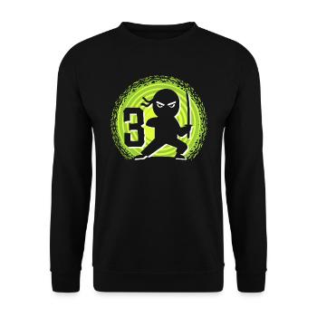 3ème anniversaire 3 ans Jeunes Enfants Ninja - Sweat-shirt Unisexe - noir - Devant - Alina (178cm) & Michal (187cm)