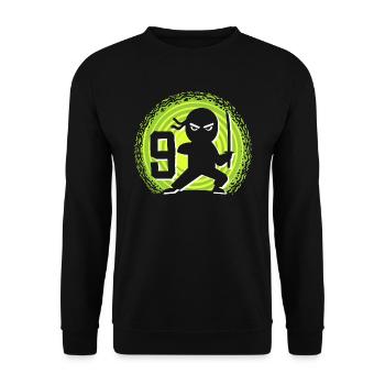 9ème anniversaire 9 ans Jeunes Enfants Ninja - Sweat-shirt Unisexe - noir - Devant - Alina (178cm) & Michal (187cm)