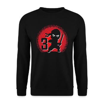 3ème anniversaire 3 ans Jeunes Ninjas Ninja - Sweat-shirt Unisexe - noir - Devant - Alina (178cm) & Michal (187cm)