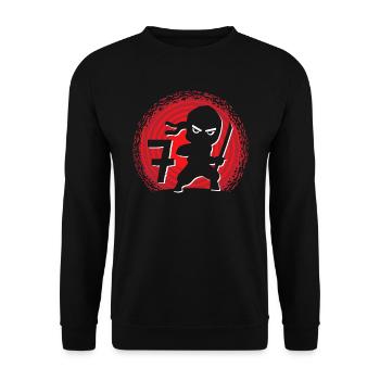 7ème anniversaire 7 ans Jeunes Ninjas Ninja - Sweat-shirt Unisexe - noir - Devant - Alina (178cm) & Michal (187cm)