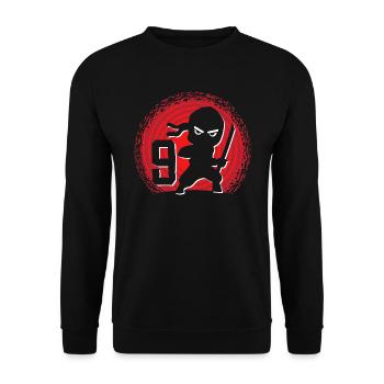 9ème anniversaire 9 ans Jeunes Ninjas Ninja - Sweat-shirt Unisexe - noir - Devant - Alina (178cm) & Michal (187cm)