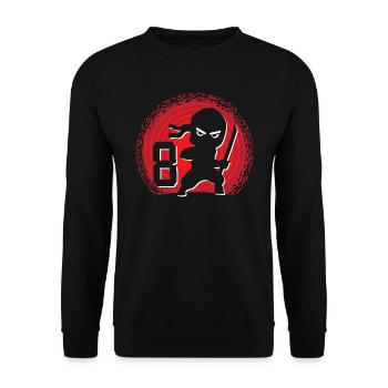 8ème anniversaire 8 ans Jeunes Ninjas Ninja - Sweat-shirt Unisexe - noir - Devant - Alina (178cm) & Michal (187cm)