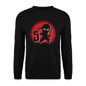 5ème anniversaire 5 ans Jeunes Ninjas Ninja - Sweat-shirt Unisexe - noir - Devant - Alina (178cm) & Michal (187cm)