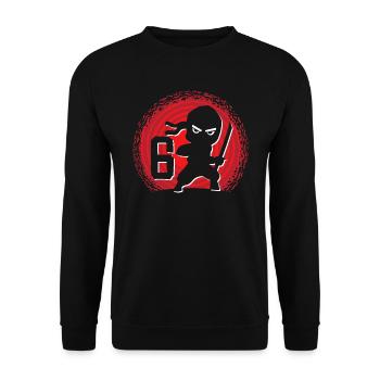 6ème anniversaire 6 ans Jeune Ninjas Ninja - Sweat-shirt Unisexe - noir - Devant - Alina (178cm) & Michal (187cm)