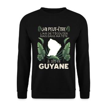Message Guyane Idée Cadeau Guyanaise - Sweat-shirt Unisexe - noir - Devant - Alina (178cm) & Michal (187cm)