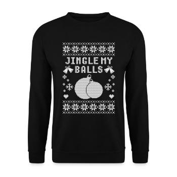 Jingle My Balls Moche Noël - Sweat-shirt Unisexe - noir - Devant - Alina (178cm) & Michal (187cm)