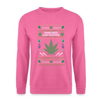 Smoke Weed Every Christmas - Unisex Sweatshirt - pink - Front