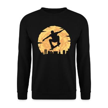 Skater Skateboarder Design Skateboard Skating - Unisex Sweatshirt - black - Front - Alina (178cm) & Michal (187cm)