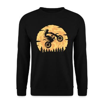 Motocross Motorrad Design Dirt Bike Moto-Cross - Unisex Pullover - Schwarz - Vorne - Alina (178cm) & Michal (187cm)
