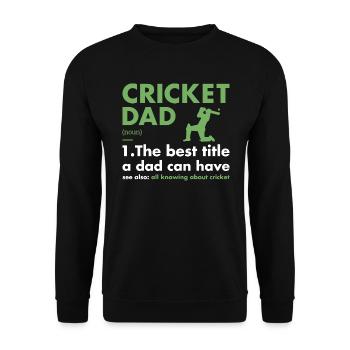 Sport Dad Definition Cricket - Unisex Pullover - Schwarz - Vorne - Alina (178cm) & Michal (187cm)