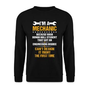 Je suis mécanicien - Sweat-shirt Unisexe - noir - Devant - Alina (178cm) & Michal (187cm)