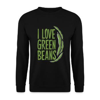 Grüne Bohnen - Unisex Pullover - Schwarz - Vorne - Alina (178cm) & Michal (187cm)