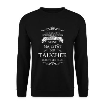 His Majesty the Diver enters the room - Unisex Sweatshirt - black - Front - Alina (178cm) & Michal (187cm)