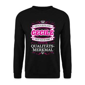 Quality feature Cecile simply Top notch Outfit - Unisex Sweatshirt - black - Front - Alina (178cm) & Michal (187cm)