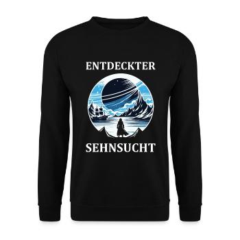 Explorer Longing – Design for Adventurers - Unisex Sweatshirt - black - Front - Alina (178cm) & Michal (187cm)