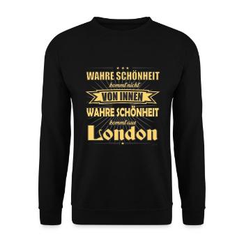 La vraie beauté vient du design londonien - Sweat-shirt Unisexe - noir - Devant - Alina (178cm) & Michal (187cm)