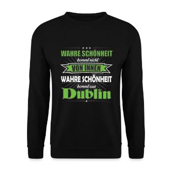 La vraie beauté vient du design de Dublin - Sweat-shirt Unisexe - noir - Devant - Alina (178cm) & Michal (187cm)